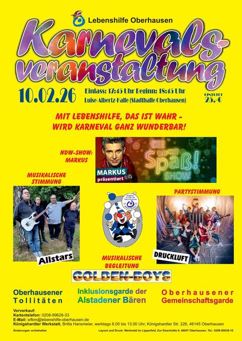 Karnevalsveranstaltung der Lebenshilfe Oberhausen